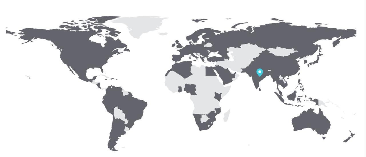 World map showing 50+ countries served by The Local Strategist